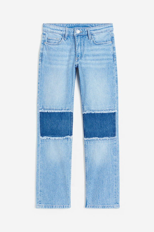 H&M Straight Leg Low Jeans Licht Denimblauw