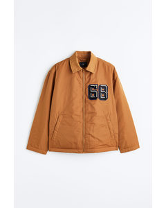 Regular Fit Padded Baseball Jacket Light Brown/68