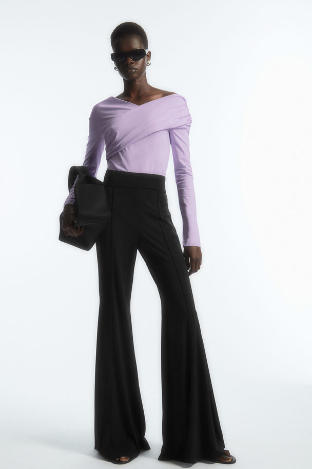 COS Gathered Off-the-shoulder Asymmetric Top Light Lilac