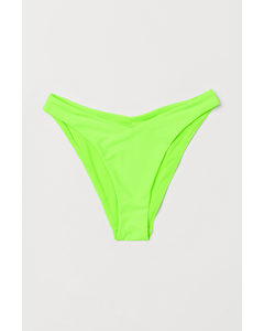 Bikinibriefs Med V-udskæring Neongrøn/ribbet