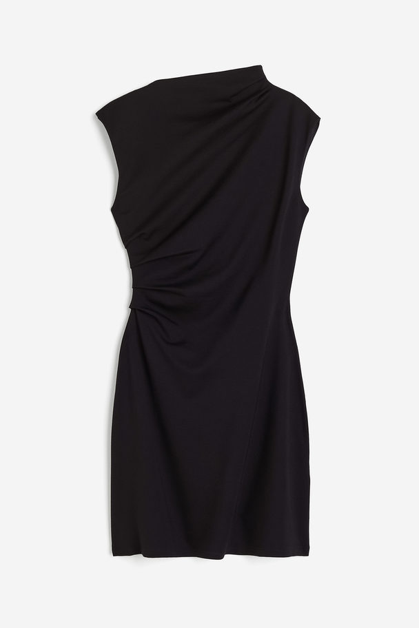 H&M Draped Jersey Dress Black