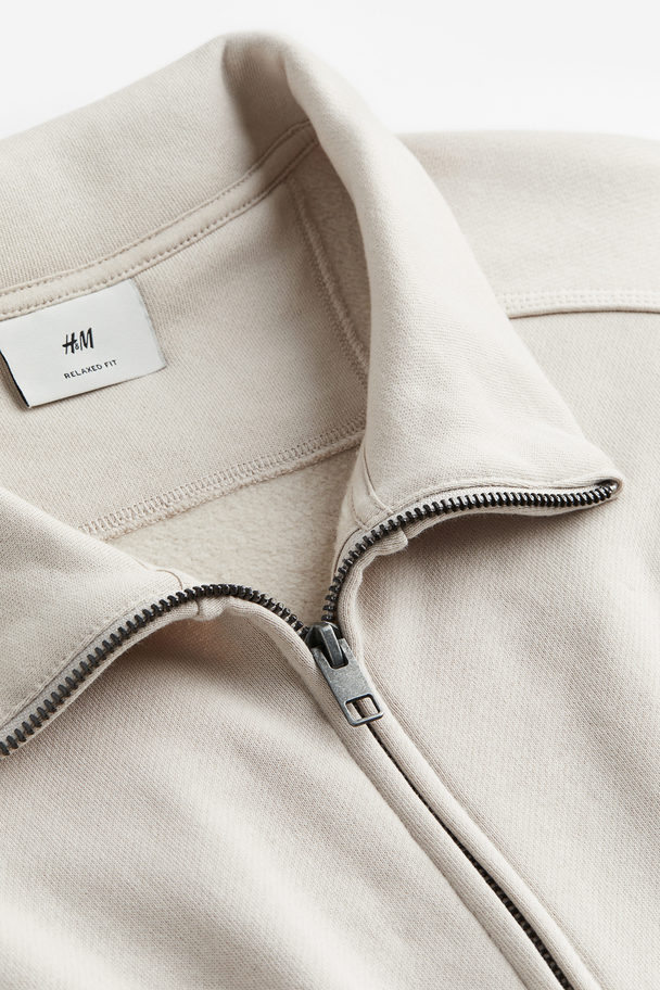 H&M Jacke mit Reißverschluss Relaxed Fit Helles Greige