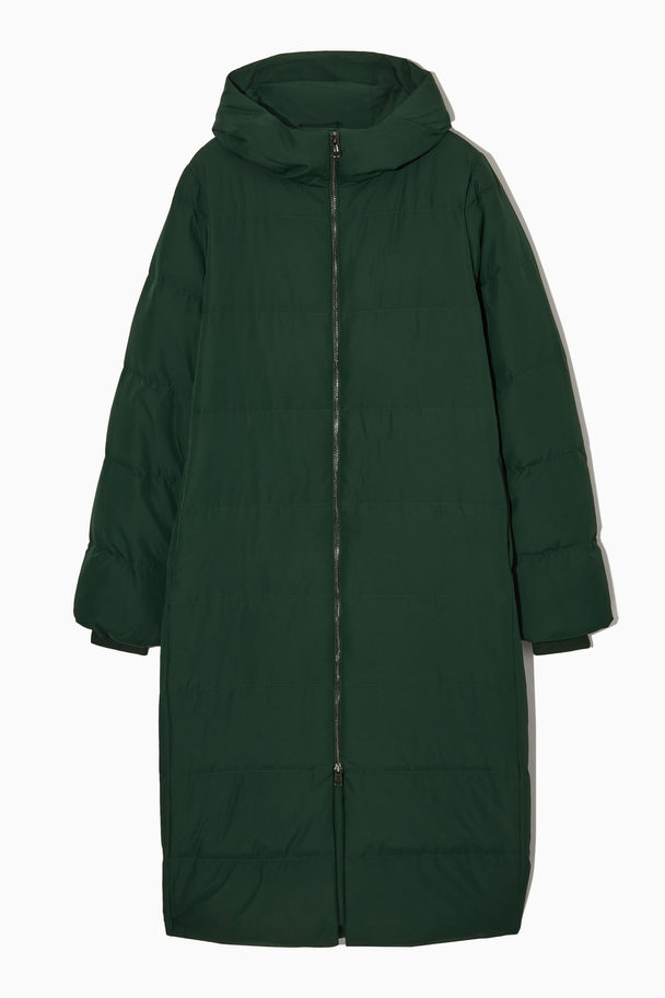 COS Recycled-down Puffer Coat Dark Green