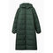 Recycled-down Longline Puffer Coat Teal