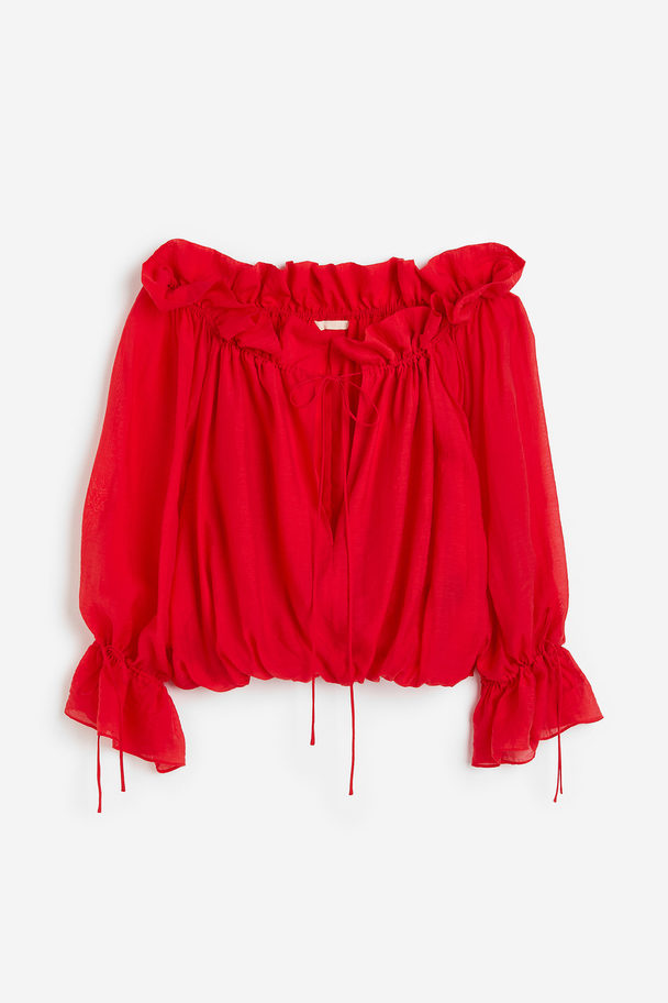 H&M Off Shoulder-bluse Rød