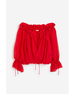 Off-the-shoulderblouse Rood