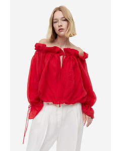 Off-the-shoulderblouse Rood