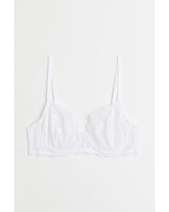 Non-padded Underwired Lace Bra White