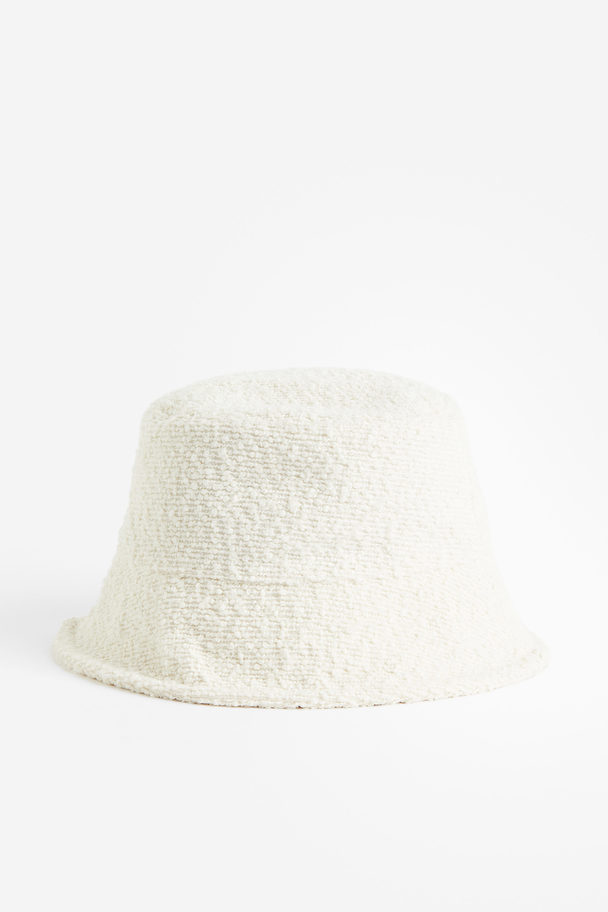 H&M Bucket Hat aus Strukturstoff Weiß