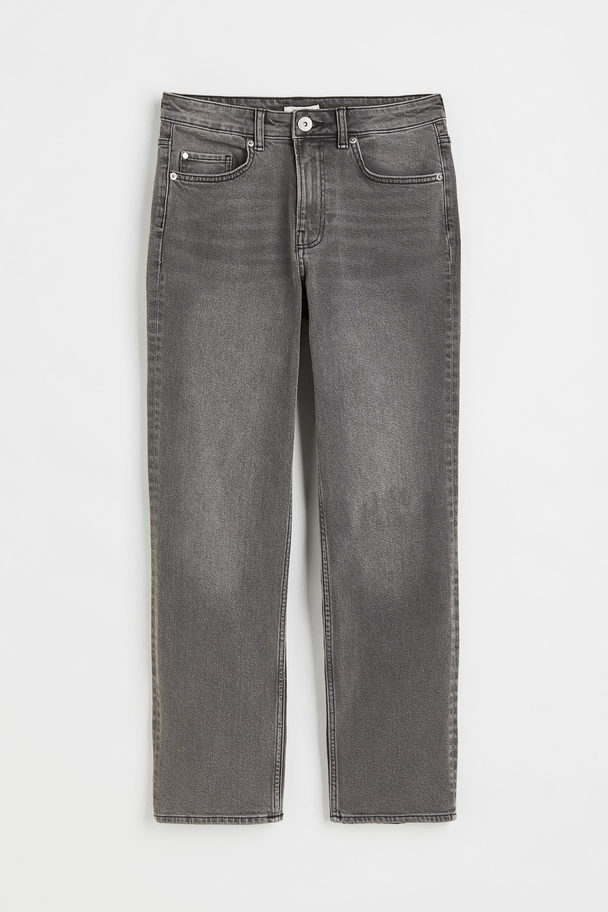 H&M Slim Regular Ankle Jeans Donker Denimgrijs