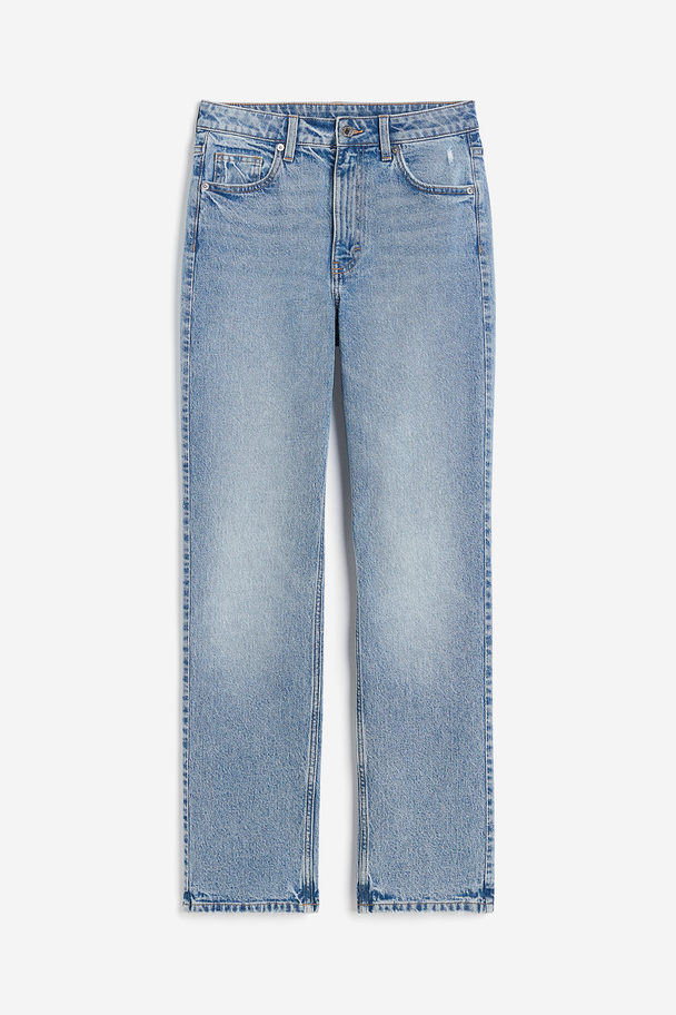 H&M Vintage Straight High Jeans Lys Denimblå