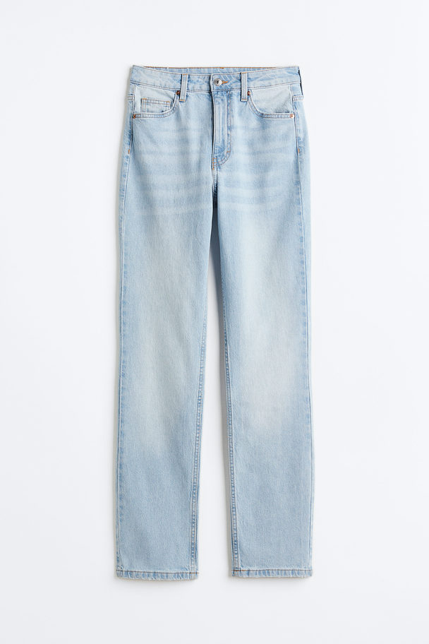 H&M Vintage Straight High Jeans Hellblau