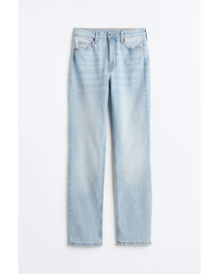 Vintage Straight High Jeans Licht Denimblauw