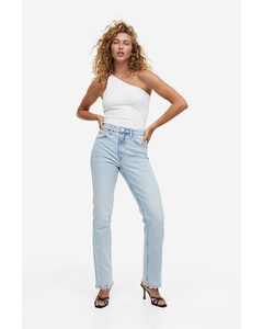 Vintage Straight High Jeans Lys Denimblå