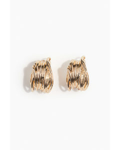 Hoop-Ohrringe in verschlungenem Design Goldfarben