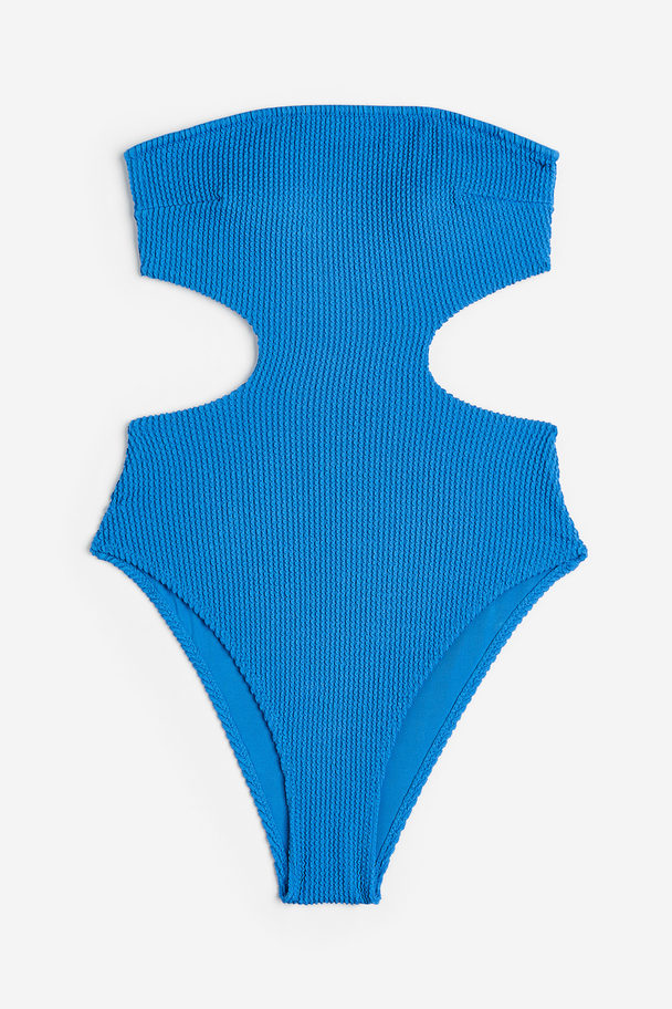 H&M Bandeau Swimsuit Blue