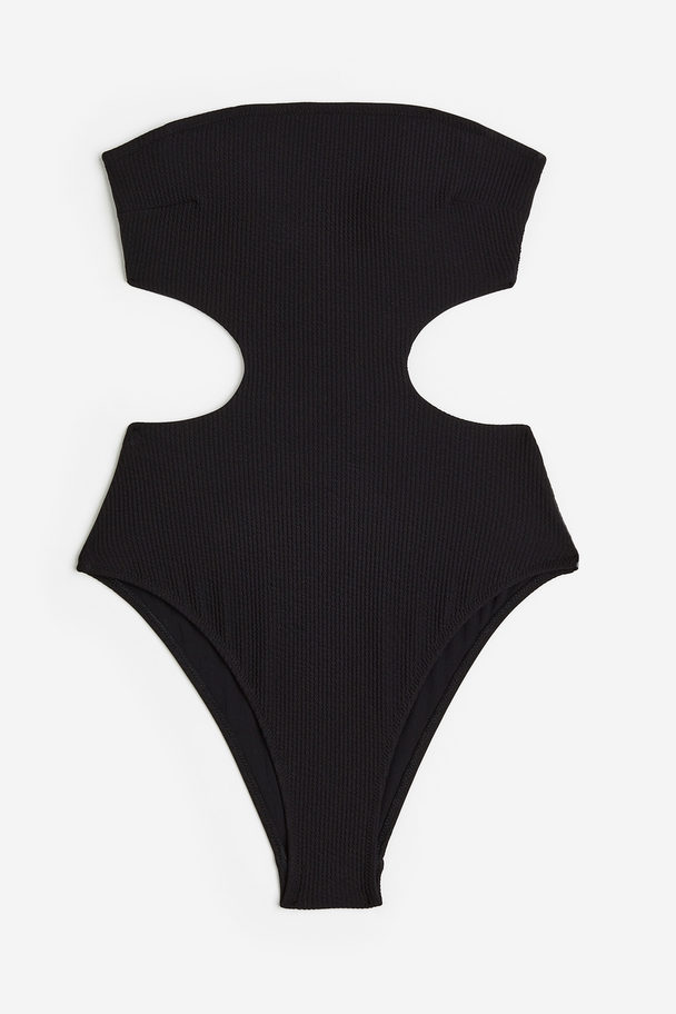 H&M Bandeau Swimsuit Black