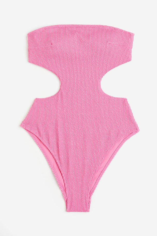 H&M Bandeau Swimsuit Pink