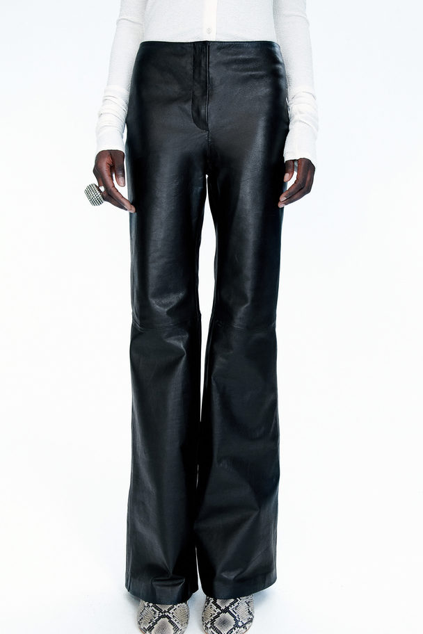 H&M Leather Trousers Black