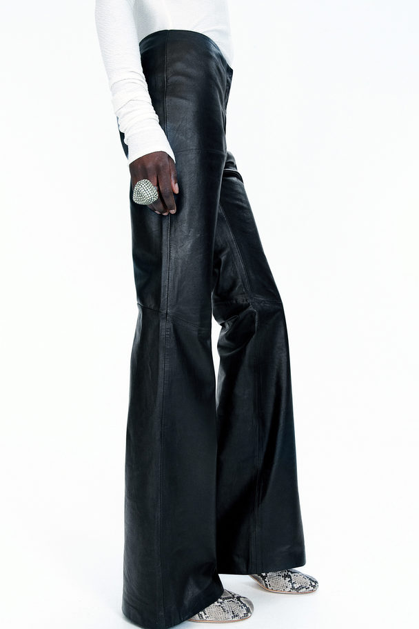 H&M Leather Trousers Black