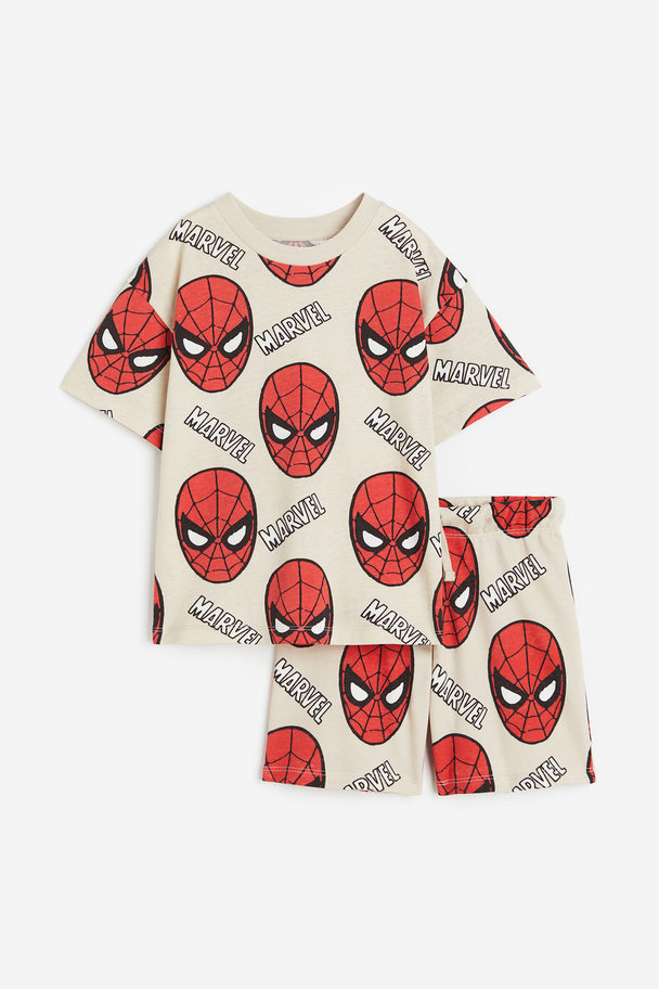 H&M Tweedelige Set Met Print Lichtbeige/marvel