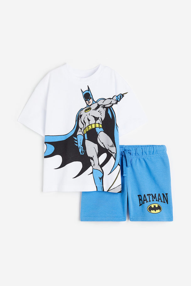 H&M 2-delat Set Med Tryck Vit/batman