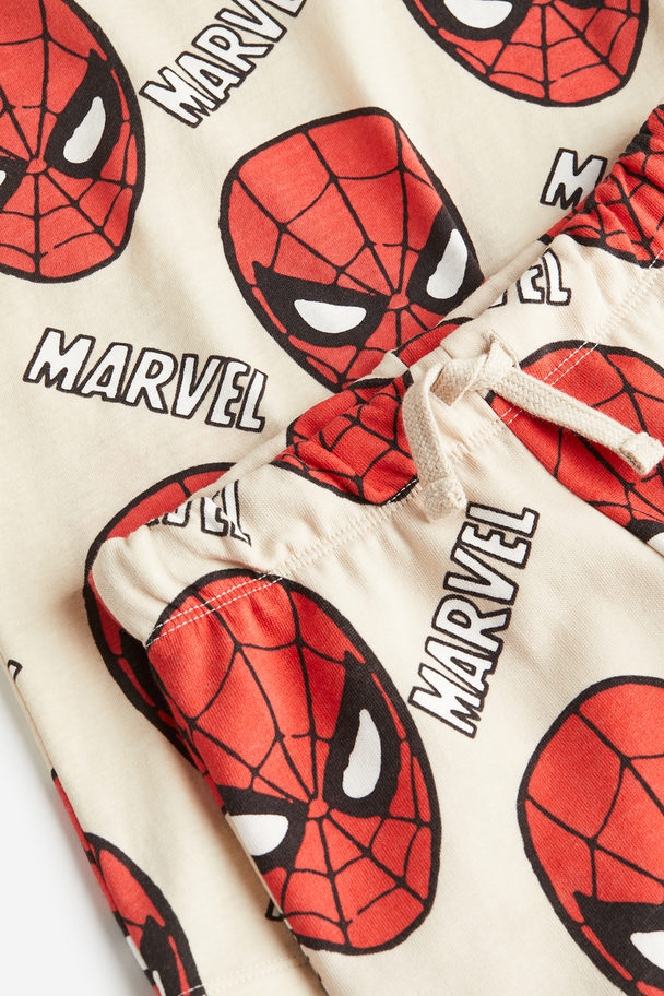 H&M Tweedelige Set Met Print Lichtbeige/marvel