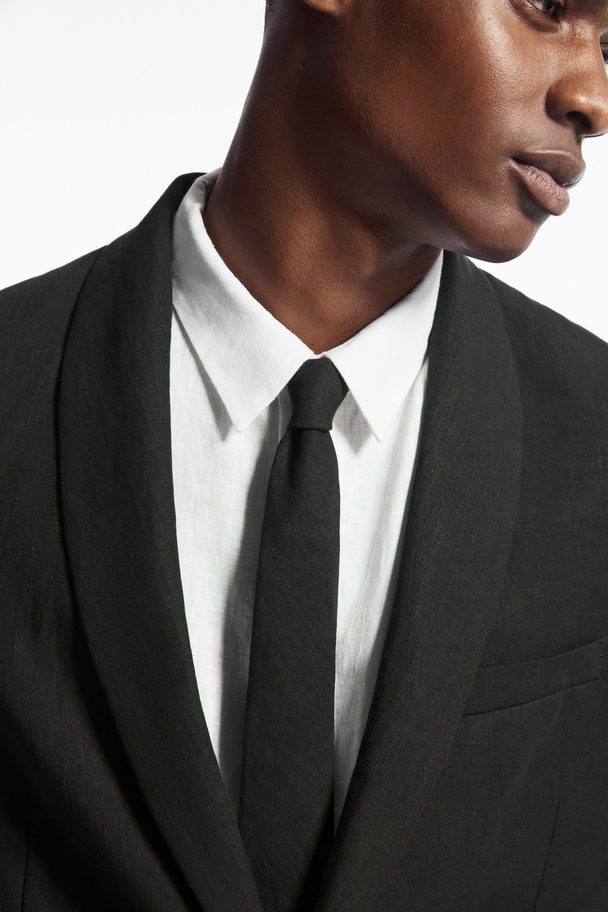 COS Linen Tie Black