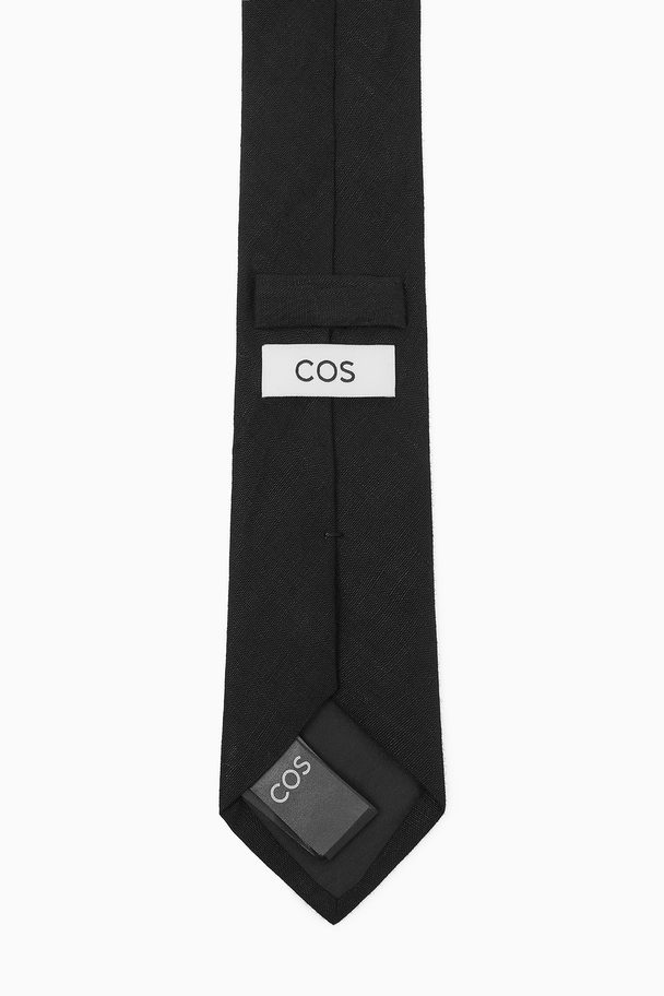 COS Linen Tie Black