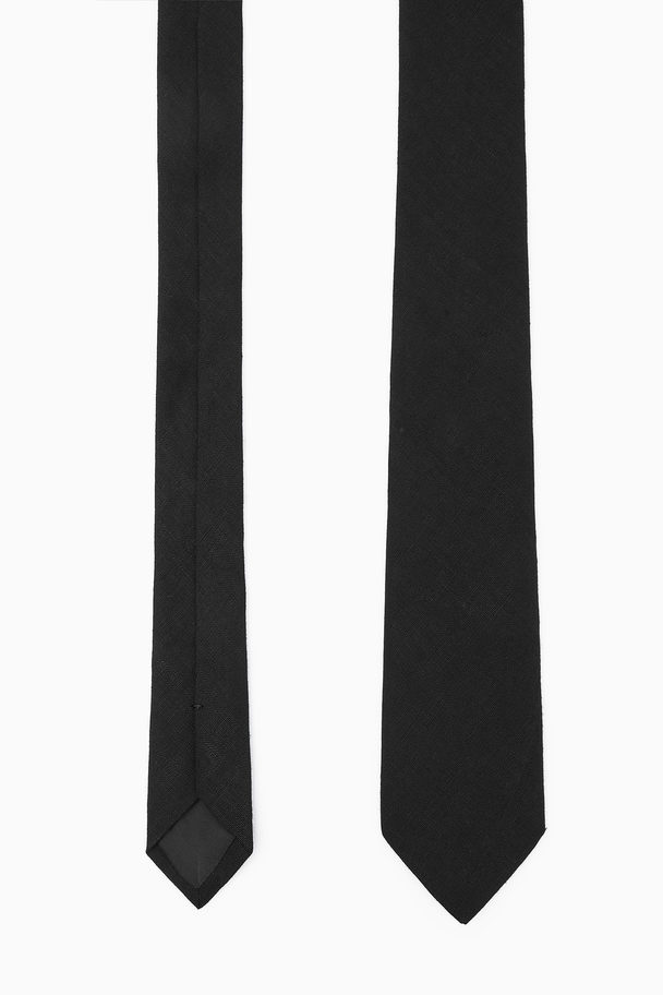 COS Linen Tie Black