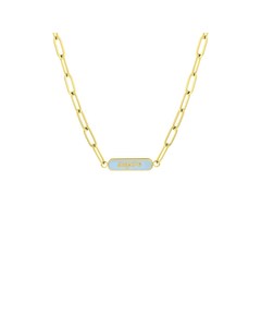 Stalen Goldplated Ketting Inspire Emaille Blauw