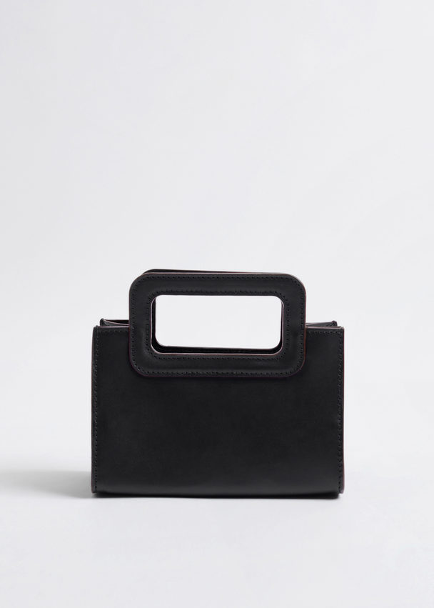 & Other Stories Mini Leather Shoulder Bag Black