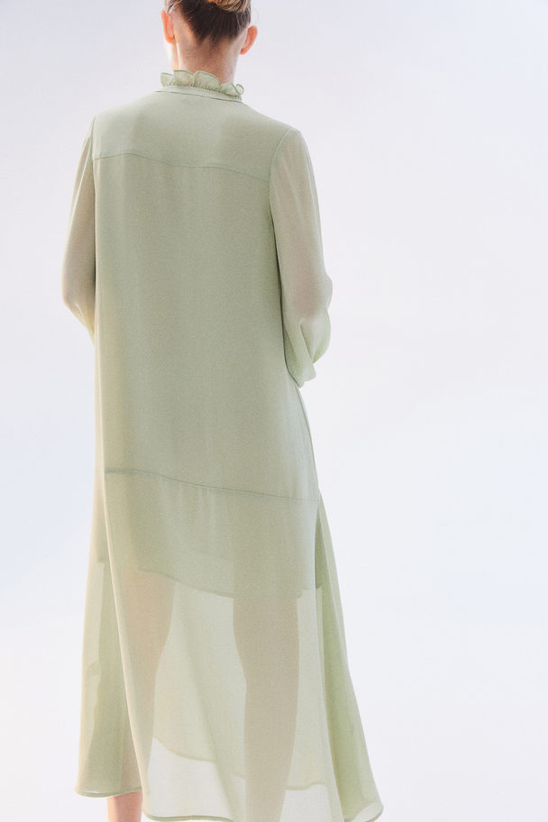 H&M Pintuck Chiffon Dress Light Green