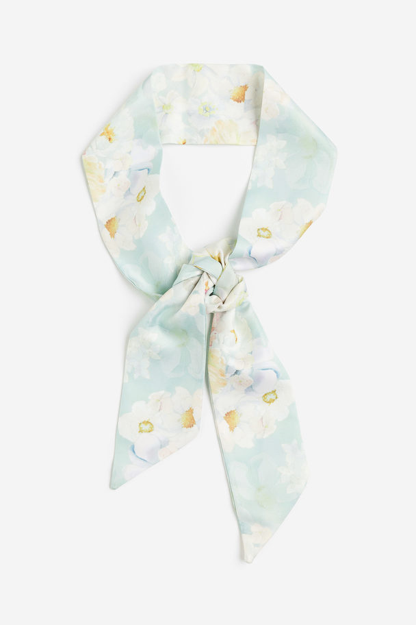 H&M Scarf/hairband Light Blue/floral