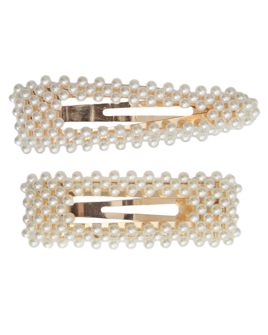 ByBarb Bybarb Hairclip 2-p Classic Pearl