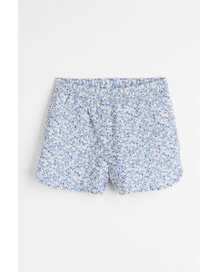 Padded Cotton Shorts White/floral