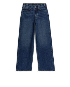 Maple Jeans Met Hoge Taille En Wijde Pijpen Donkerblauw