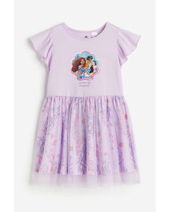 Printed Tulle Dress Lilac/the Little Mermaid