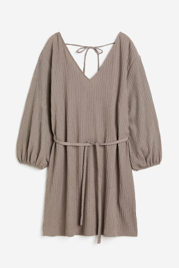 H&M Jerseykleid mit Struktur Taupe