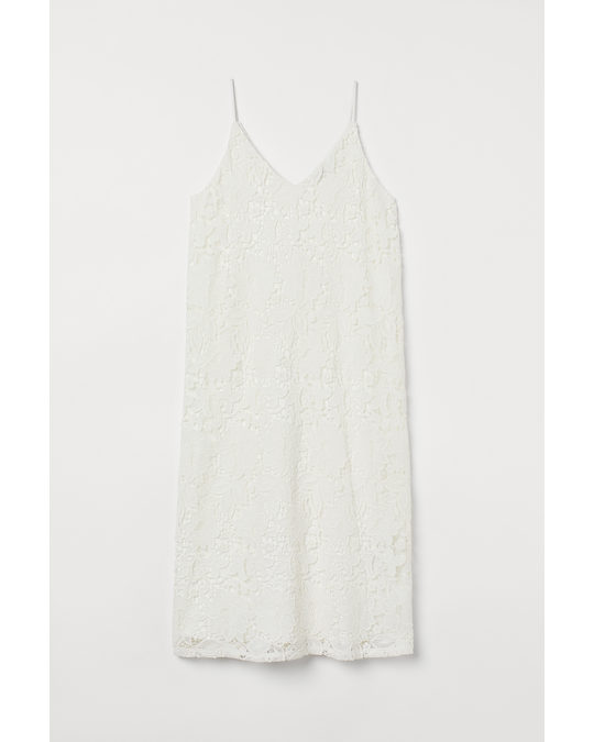 H&M Lace Slip Dress White