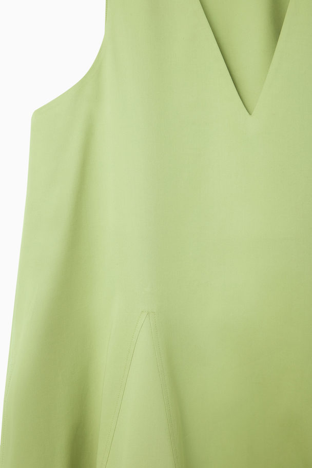 COS Voluminous V-neck Maxi Dress Green