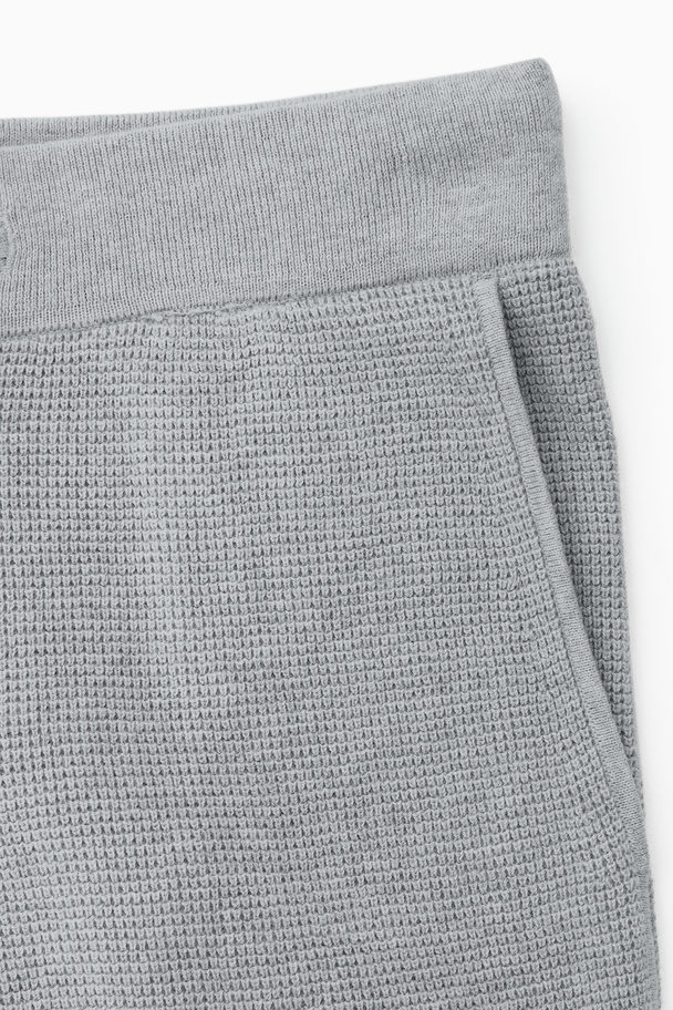 COS Waffle-knit Cashmere-blend Joggers Grey