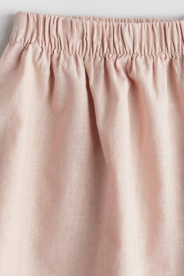 H&M 2-piece Linen-blend Set Light Dusty Pink