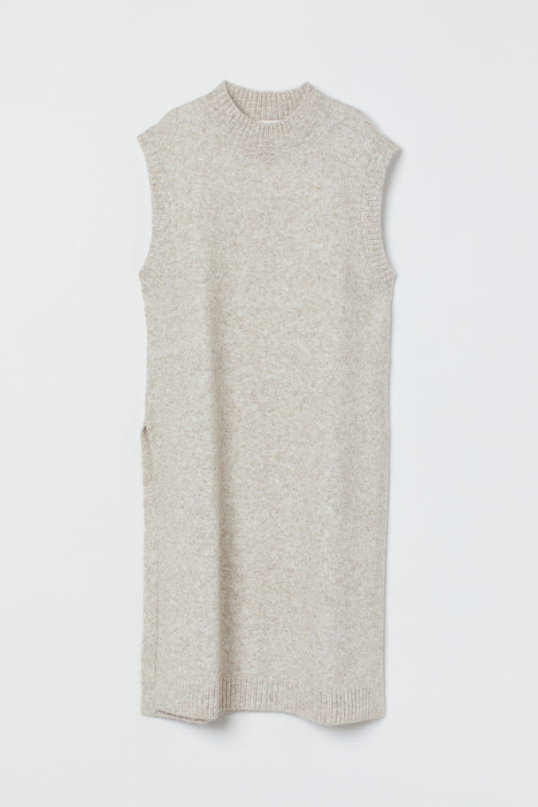 H&M Knitted Tunic Light Beige Marl