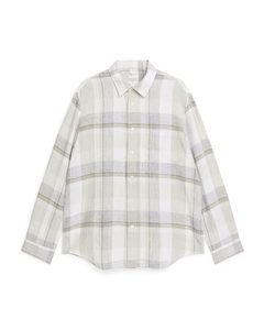 Relaxed-fit Linen Shirt Mole/checked