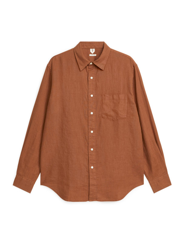 ARKET Relaxed-fit Linen Shirt Brown