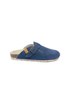 Peace Blue Suede Home Slippers