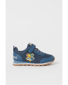 Sneakers Med Applikation Blå