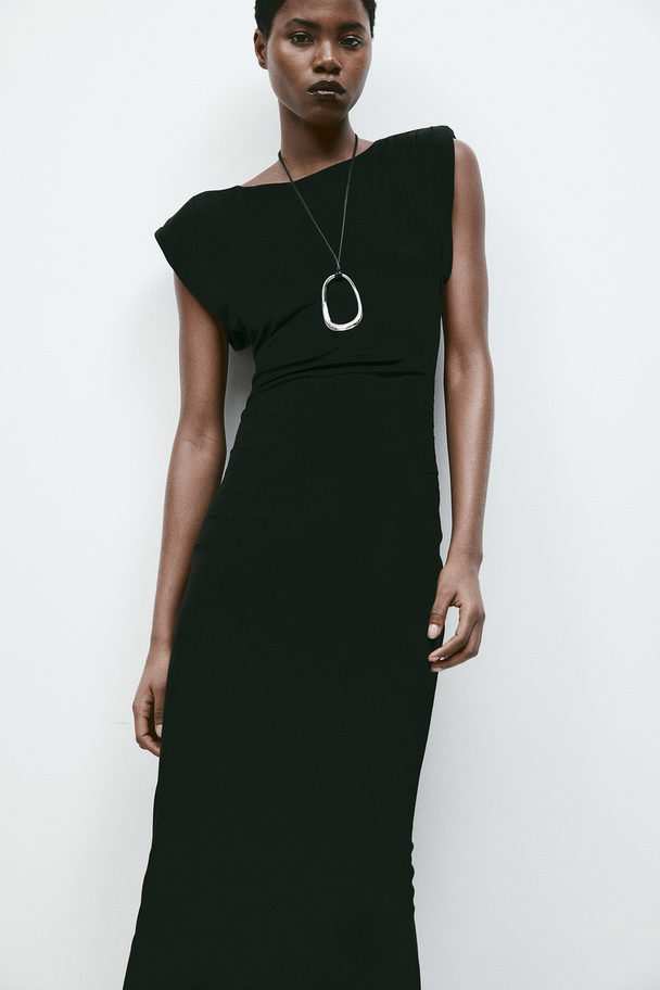 H&M Shoulder-pad Dress Black