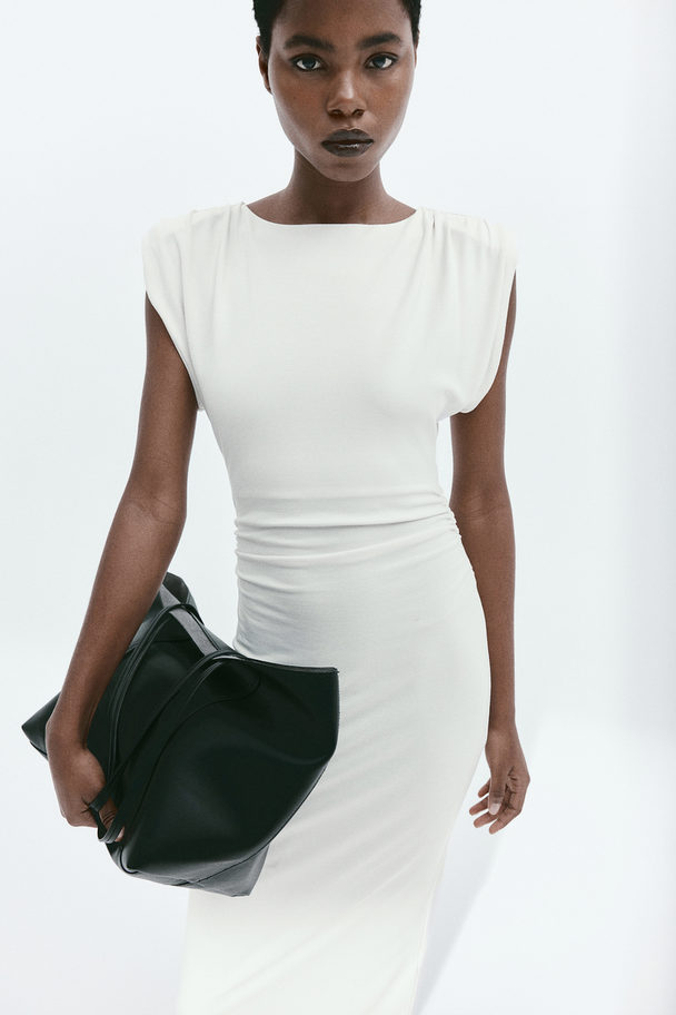 H&M Shoulder-pad Dress Cream